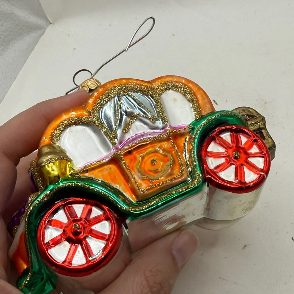 Vtg Polonaise Kurt Adler Cinderella Set 3 Glass Ornaments Christmas Collectible